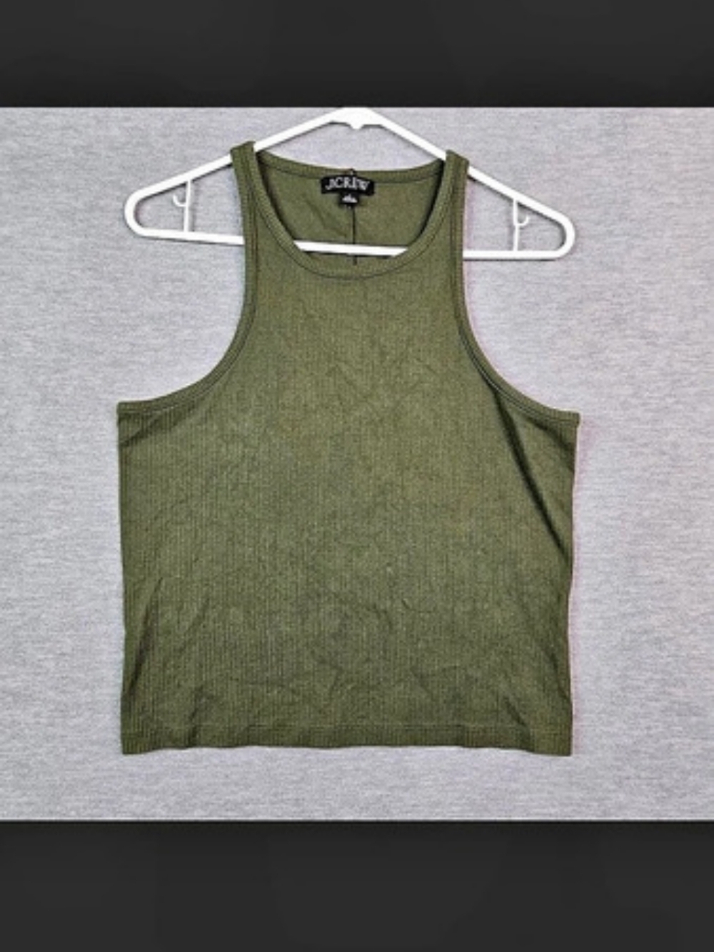 J.Crew Fine Rib Racerback Tank Top Green